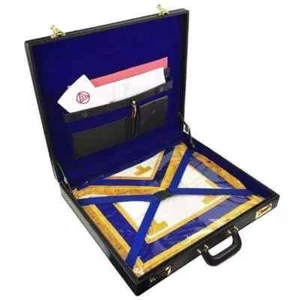 Delantal Masónico Regalia Estuche Rígido Negro Maletín Provincial Estuche de Cuero Mason - Imagen 1 de 3