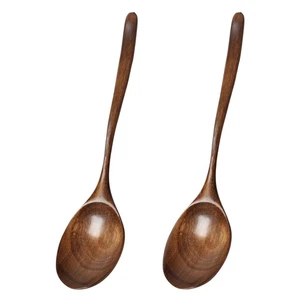 Juego de 2 cucharas soperas de madera artesanales chinas vintage, para cena, ensalada6390 - Imagen 1 de 8