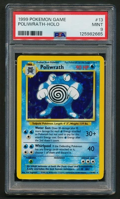 Poliwrath 13/102 Holo Rare Pokémon 1999 Unlimited Base PSA 9 MINT - Image 1 of 2
