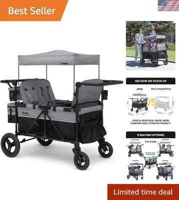 Jeep Wrangler Deluxe 4 Seater Stroller Wagon by -  Quad Stroller Wagon for 4 ... - Image 1 of 4