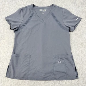 Grey’s Anatomy Active V-neck Short Sleeve Scrub Top Women's Sz Large Steel Gray - Picture 1 of 18