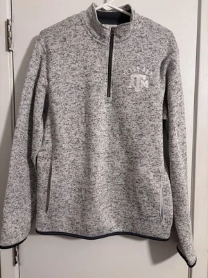 Med. Pullover Texas A&M para mujer con cremallera en cuarto, bolsillo frontal  Foto 1 de 4