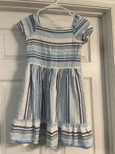 Gymboree Girl's Short Sleeve Multicolor Striped Linen Dress, Size 10 - Picture 1 of 4