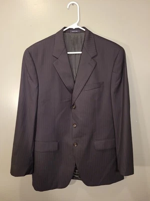 Blazer Ralph Ralph Lauren 41R Para Hombre 100% Lana Rayas Doble Ventilación, Negro Foto 1 de 4