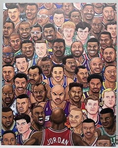 16” X 20” Michael Jordan Chicago Bulls Vs. NBA Illustration / Cartoon Print - Picture 1 of 3