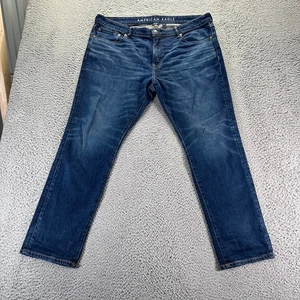 Pantalones de mezclilla American Eagle para hombre 36x30 azul lavado oscuro algodón elástico ajustados - Imagen 1 de 11