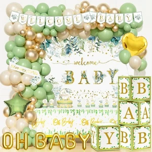 Sage Green Baby Shower Decorations, Gender Neutral Greenery Baby Shower Decor... - Picture 1 of 6