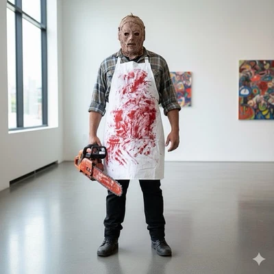 Custom Texas Chainsaw Massacre Leather Face Halloween Costume Bloody Apron - Image 1 of 4