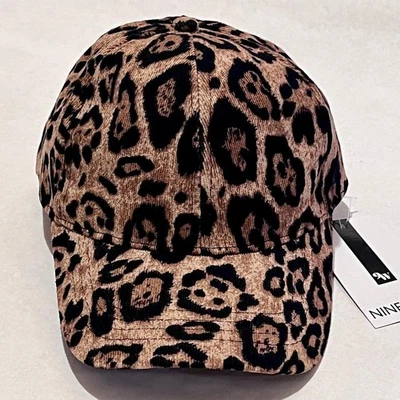 Nueva gorra de pana leopardo para mujer Nine West, marrón/negro Foto 1 de 4