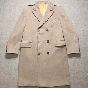 Vintage Crombie Coat Mens Large Wool Overcoat Double Breasted Made in Britain - Picture 1 of 22