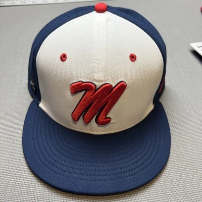Ole Miss Rebels Nike True Dri Fit Aero Bill Fitted Hat Cap Size 7 1/2 - Image 1 of 4