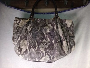 Vintage Juicy Couture Hobo Velours Tasche Handtasche Schlangenledermuster Y2K - LESEN - Bild 1 von 16