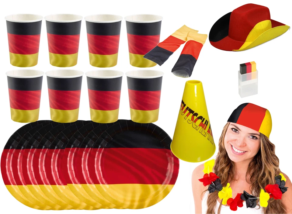 AMSCAN - Grande Germania Kit Ventola (23-teilig) Em WM Fanmeile Party Calcio - Immagine 1 di 4
