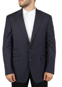 VERSACE Collection Blazer Men's (EU) 56 Wool Striped Peak-Lapel Collar - Picture 1 of 10