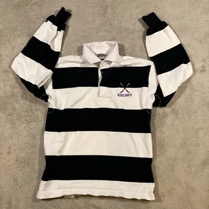 Barbarian Rugby Wear Polo Shirt Small Goalie Striped Kelsey Navy Blue White - Picture 1 of 14