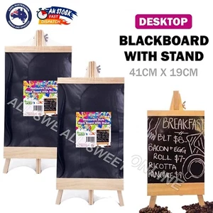 2pk Chalk Black Board Wooden Frames With Stand Easel Sign Party Wedding AU - Picture 1 of 10