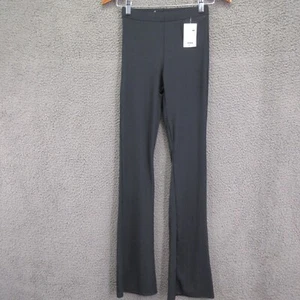 Topshop schwarz gerippt ausgestelltes Bein Stretch Hose Gr. US 4 UK 8 Made in UK #4743 - Bild 1 von 11
