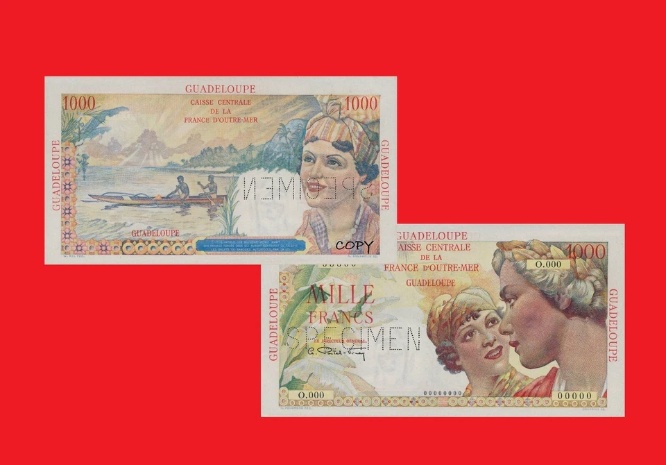 Guadalupe 1000 Francos ND ESPÉCIMEN - Copia  Foto 1 de 1