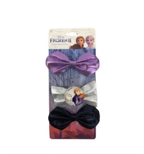Disney Frozen 2 Salon Hair Bows 3 Piece Elsa Anna Purple Silver Blue - Picture 1 of 2