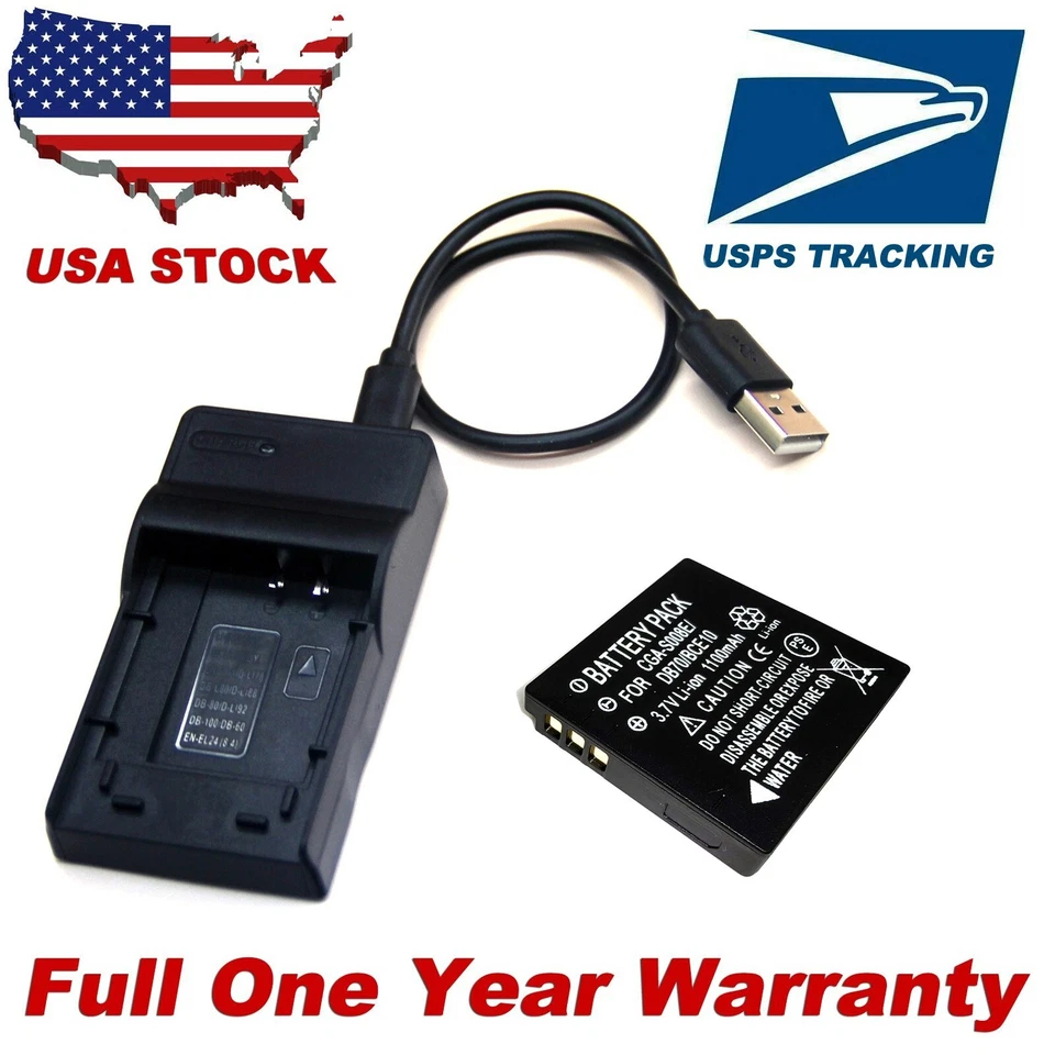 Paquete de baterías/cargador USB para DB-70 BJ-7 Ricoh Caplio R6 R7 R8 R10 CX1 CX2 NUEVO Foto 1 de 1