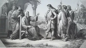 ODOACER 1st Italian King Soldiers Visit Saint Severin - 1854 Antique Print - Bild 1 von 2