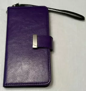 Purple iPhone S Max Folding Wallet Phone Case - Picture 1 of 4