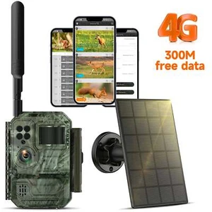 Solar Wildkamera Fotofalle PIR Nachtsicht Jagdkamera Wildtierkamera 4G SIM Karte - Bild 1 von 7