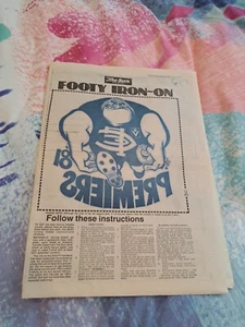 Carlton Blues 1981 The Sun Weg Poster Footy Iron On - Picture 1 of 4