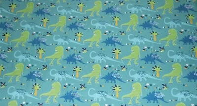 SOFTSHELL Stoff Outdoorstoff wind und wasser abweisend Dinos Hellpetrol - Bild 1 von 2