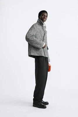 Zara Men’s Herringbone Textured Jacket Large XL NWT  - Image 1 of 4