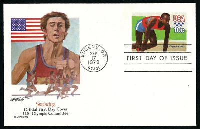 USA, SCOTT # UX80, FLEETWOOD FDC COVER - SPRINTER, SPRINTING, POSTAL CARD 1979 - Image 1 of 2