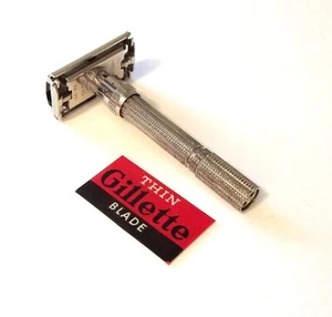 Vintage Gillette Slim Adjustable Safety Razor - L2- 1960s Sanitized & Polished - Picture 1 of 10