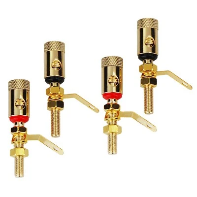 Dynavox Bananenbuchsen zum Einbau, Bananen Buchsen, 4 Stück vergoldet