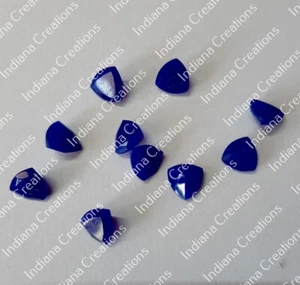 Piedra preciosa calibrada de jade azul natural corte trillón facetado de 6x6 mm a 12x12 mm - Imagen 1 de 5