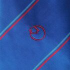 Silk mix company tie Red arrow circle logo emblem Corporate Vintage 1970s 1980s