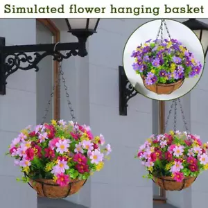 Artificial Hanging Flowers In Basket Silk Daisy Fake Flower Chain Hanging B L8I6 - Picture 1 of 24