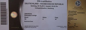VIP TICKET Business Lounge 8.10.2016 Alemania - República Checa - Imagen 1 de 1