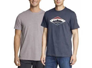 Men’s Eddie Bauer, Gray Graphic & Crew T-Shirt, 2-Pack  (Small)   A4. - Picture 1 of 3
