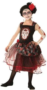 Childs Rose Senorita Day of the Dead Fancy Dress Costume Age 9-11 - Picture 1 of 1