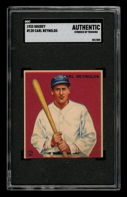 1933 Goudey Set-Break #120 Carl Reynolds SGC AUTHENTIC TRIM - Image 1 of 3