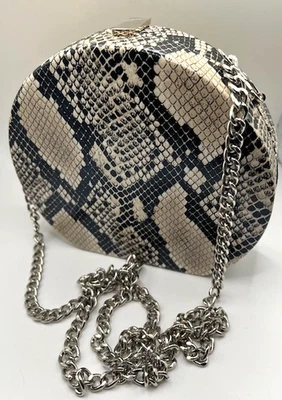 Сумочка через плечо из искусственной змеиной кожи сумочка со съемным металлическим ремешком-цепочкой - Изображение 1 из 4