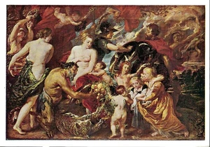 Alte Postkarte, Rubens, Frieden und Krieg, Nationalgalerie, Gemälde, Kunst, gebraucht - Bild 1 von 2