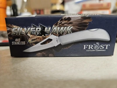 Карманный нож Frost Cutlery Silver Hawk из матовой нержавеющей стали с замком 3 дюйма F15483SS - Изображение 1 из 4