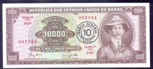 Brazil 10 Cruzeiros Novos on 10000 Cruzeiros ND(1967) P190a UNC - Picture 1 of 2