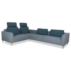 Freistil Rolf Benz 162 Stoff Ecksofa Grau Blau Sofa Couch manuelle Funktion - Bild 1 von 12