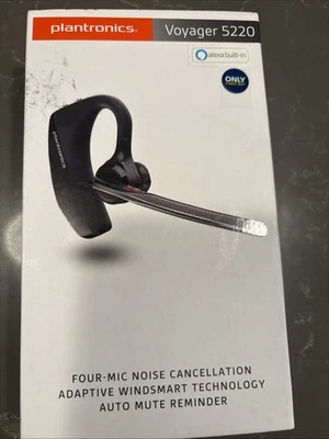 PLANTRONICS Poly Voyager 5200 Bluetooth Headset 4-Mic Noise Cancelling DSP - Image 1 of 2