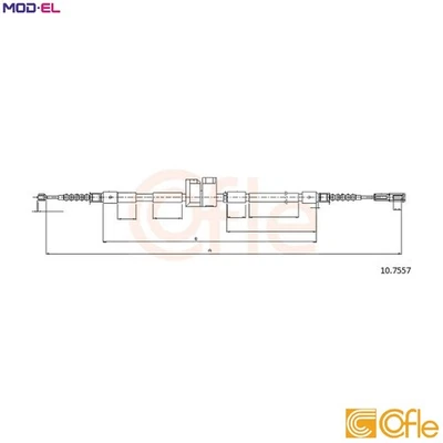 CABLE PULL PARKING BRAKE 10.7557 FOR AUDI A8/S8 AKE/AFB/AKN 2.5L AQD/ALG 2.8L A8 - Image 1 of 4