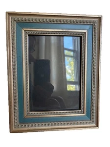 Siena Photo Frame Vintage Pearl Bead Blue 5x7 Wooden - Picture 1 of 7