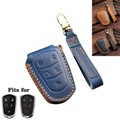 Funda de cuero genuino para llavero remoto para Cadillac XT5 XTS SRX CT6 CTS ATS Foto 1 de 4