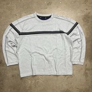 Vintage Y2K Xtreme Gear Langarm hellgrau gestreift Herren XL - Bild 1 von 5